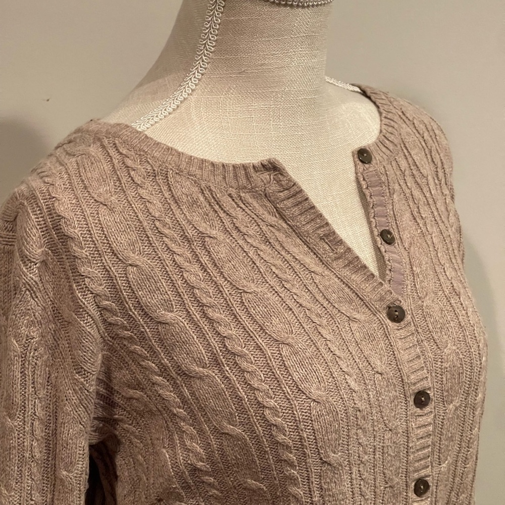 Old Navy - Cable Knit Button-Up Sweater - Beige